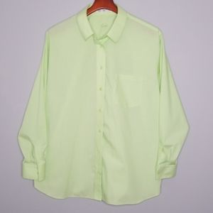 {Foxcroft} Solid Lime Green Button Down Top